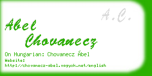 abel chovanecz business card