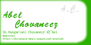 abel chovanecz business card